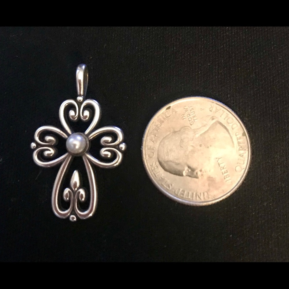 James Avery Cross of Adoration w/ Cultured Pearl
